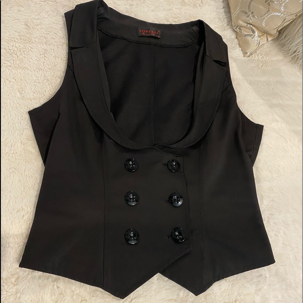 Black Button Vest